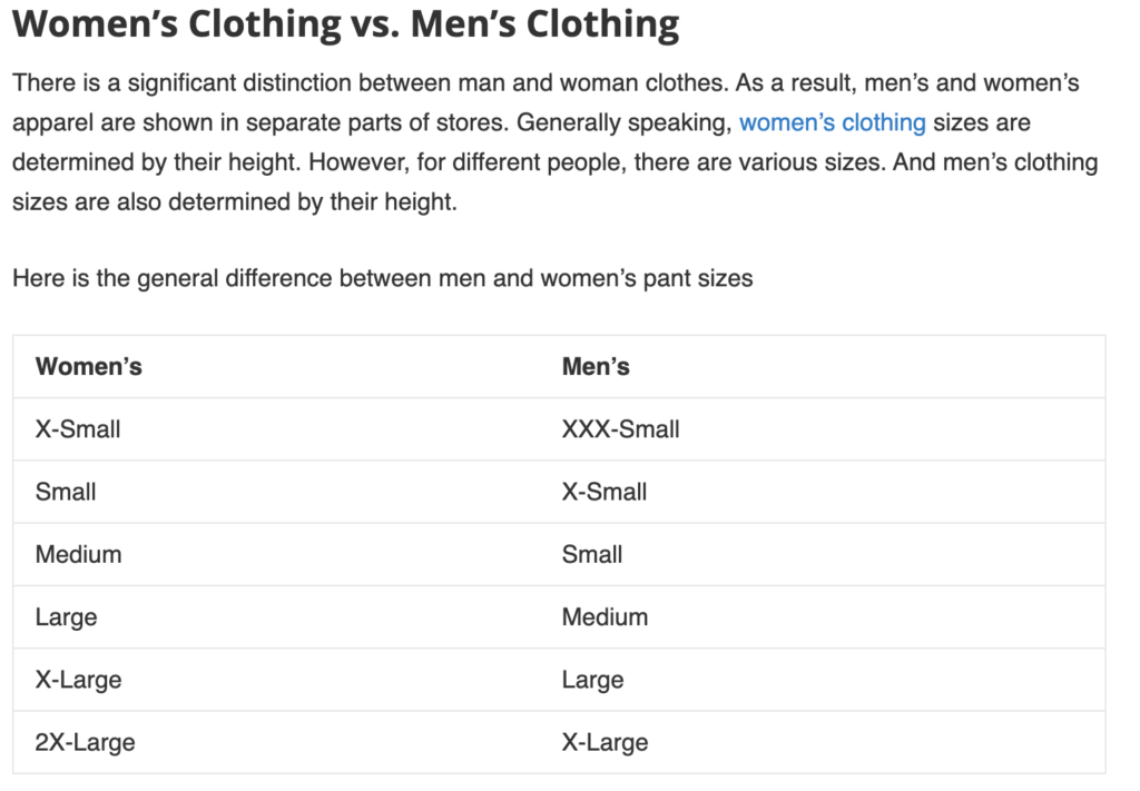 women's medium to men's size